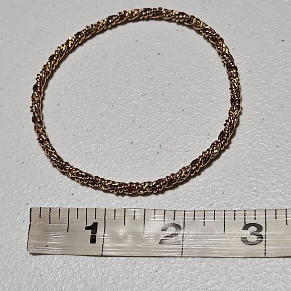 Vintage Elegant Gold Tone Twisted Rope Bangle Bracelet Fashion Jewelry Women - Picture 3 of 3